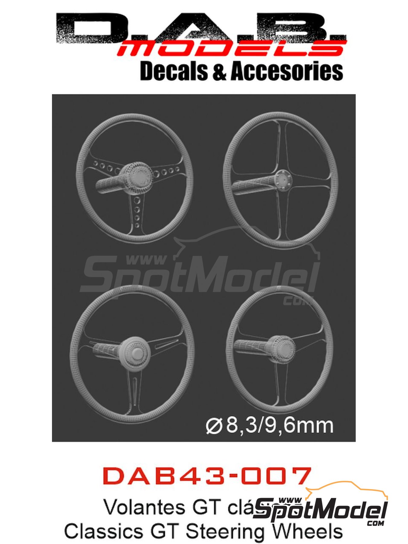 D.A.B. Models DAB43007 Steering wheel 1/43 scale Classic GT